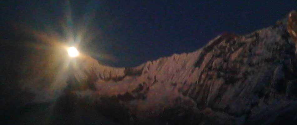 Moonrise in Annapurna Base Camp
